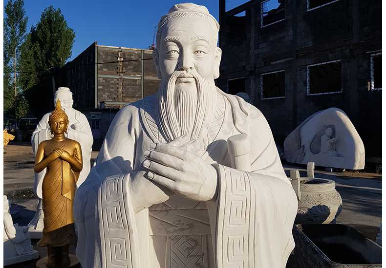 石雕孔子像，大理石孔子像，漢白玉孔子像
