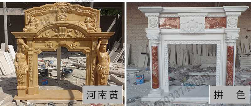 石雕壁爐架款式，定制石雕壁爐架，石雕壁爐架廠家